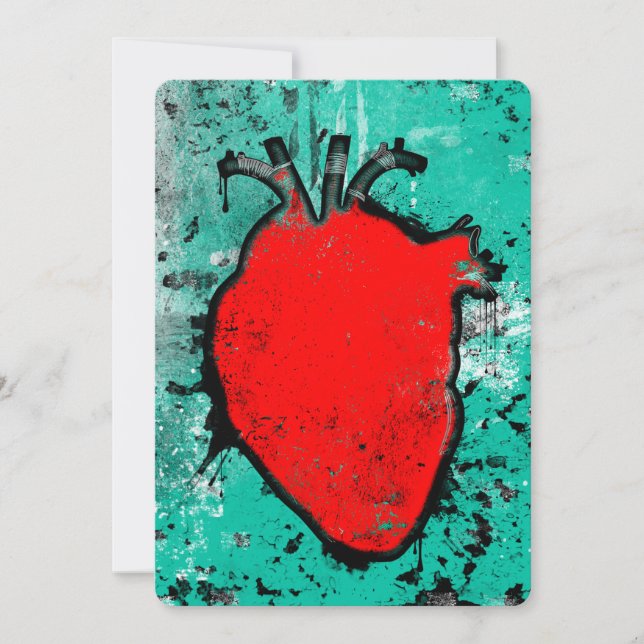 Invitation cœur grunge (Devant)