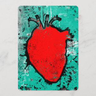 Invitation cœur grunge