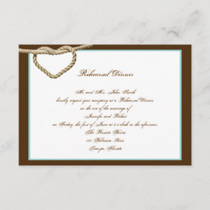 Invitation Coeur Love Knot Dîner de répétition Mariage occide