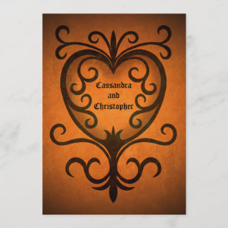 Invitation Coeur mariage romantique d'automne