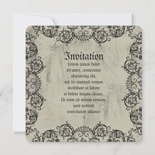 Invitation Coeur ornemental Grotesque (Devant)