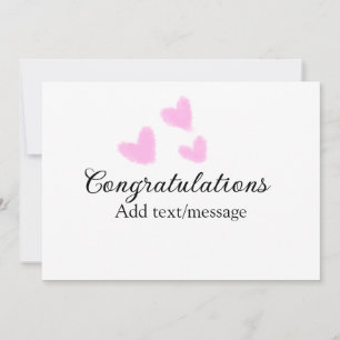 Invitation Coeur rose félicitations graduation aquarelle a