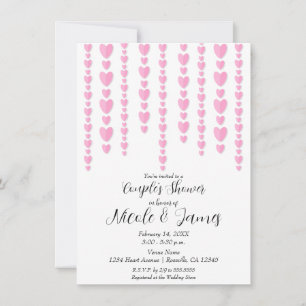 Invitation Cœur Rose Fête de Mariage pour Jeunes Mariés de la