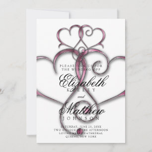 Invitation Cœur Rose Minimaliste Élégant