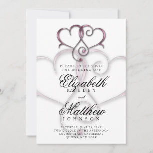 Invitation Cœur Rose Minimaliste Élégant