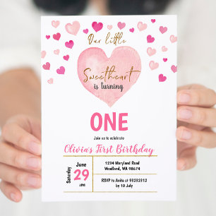 Invitation Coeur ROSE Petit amour Saint-Valentin Anniversaire