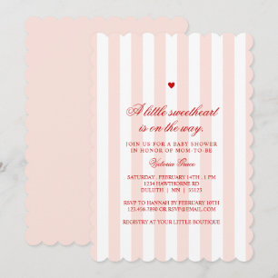 Invitation Cœur Rose Un Petit Baby Shower Chéri