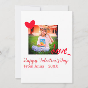 Invitation Cœur rouge amour joyeuse Saint-Valentin ajouter ph