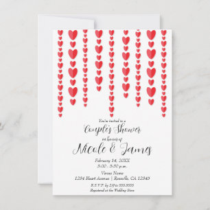 Invitation Cœur Rouge Fête de Mariage pour les Futurs Mariés