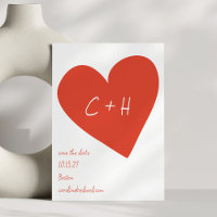 Coeur Rouge Gras Amour Initiales Couple Enregistre