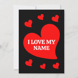 INVITATION COEUR ROUGE TENDANCE J'AIME MON VALENTIN ROMANTIQU