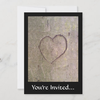Invitation Coeur sculpté dans un arbre