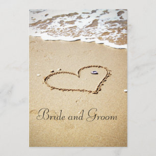 Invitation Coeur sur le rivage