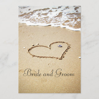 Invitation Coeur sur le rivage