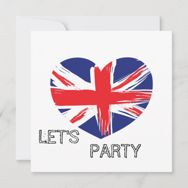 Invitation Coeur Union Jack Flag (Devant)