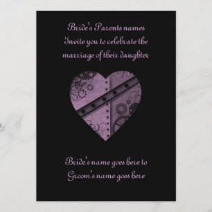 Invitation Coeur vapeur violet élégant mariage