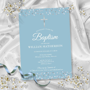 Invitation Coeurs Confetti Baptême Christening