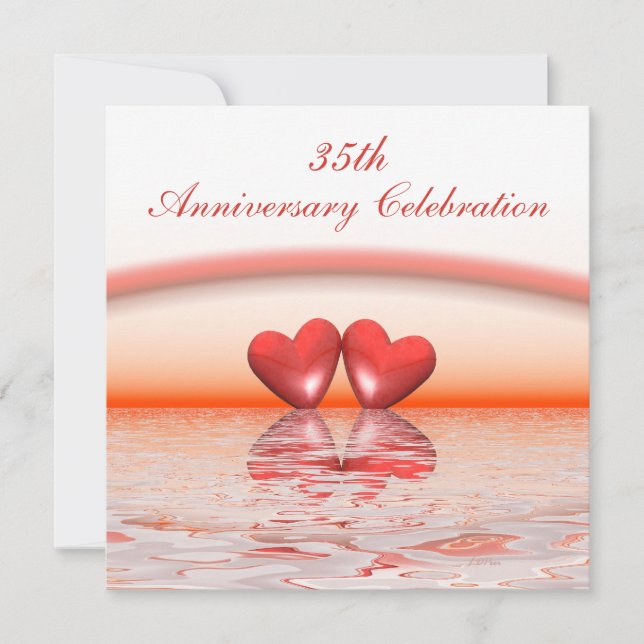 Invitation Coeurs coralliens du 35e anniversaire (Devant)