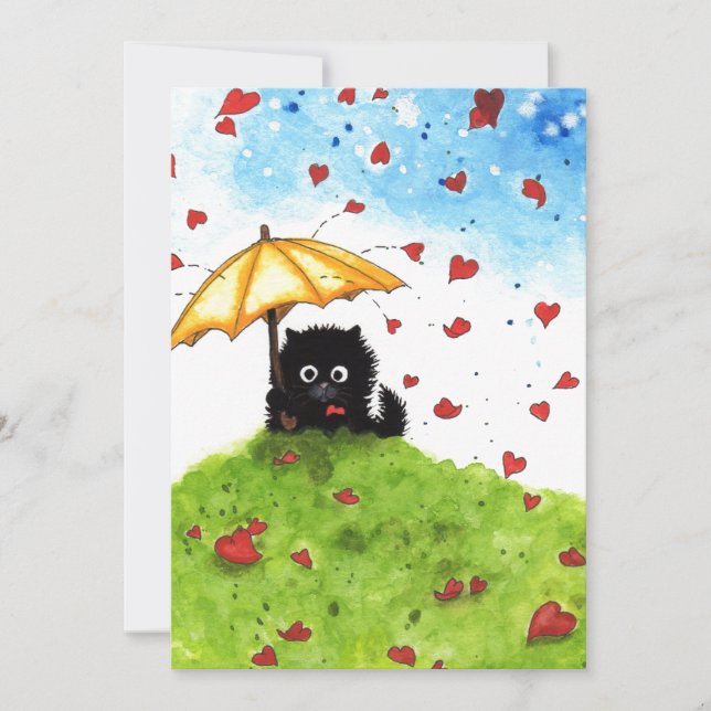 Invitation Coeurs De Chat Parapluie Par Bihrle (Devant)