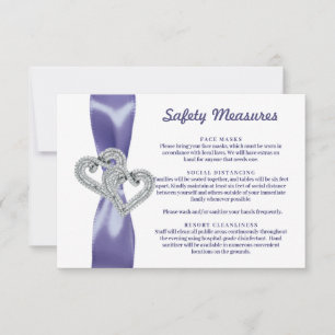 Invitation Coeurs de Diamant Bleu Violet Mesures de sécurité