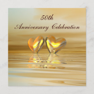 Invitation Cœurs de jubilé d'or