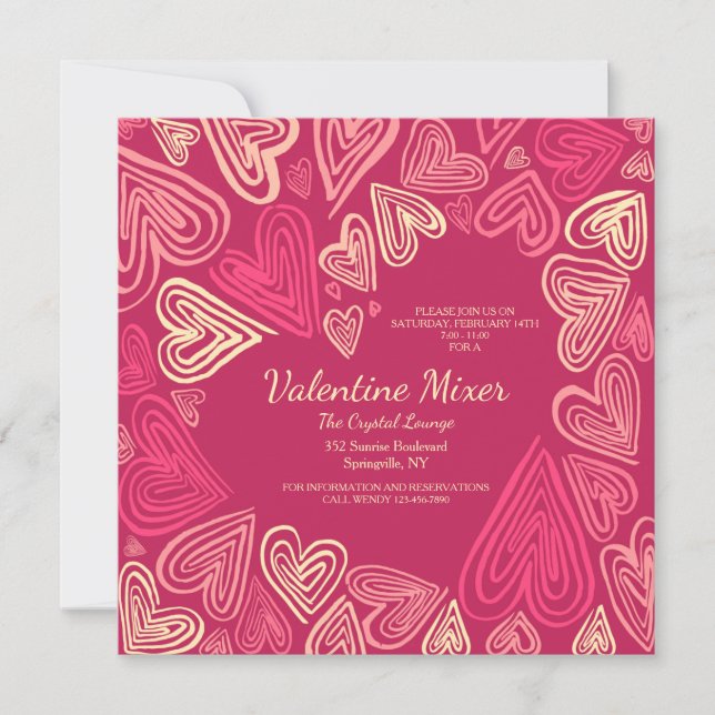Invitation Cœurs de la Saint-Valentin (Devant)