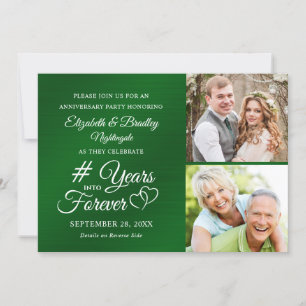 Invitation Cœurs de l'anniversaire émeraude DES ANNÉES POUR T