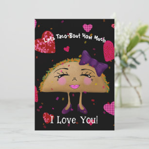 Invitation Coeurs de ruban pourpre taco fille confetti