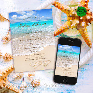 Invitation Coeurs de sable Tropical Ocean Beach Dîner de répé