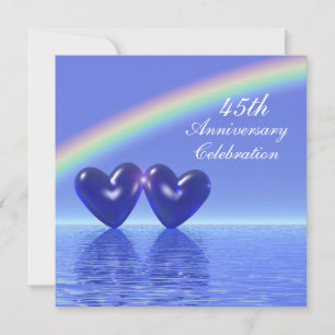 Invitation Cœurs de saphir pour le 45e anniversaire