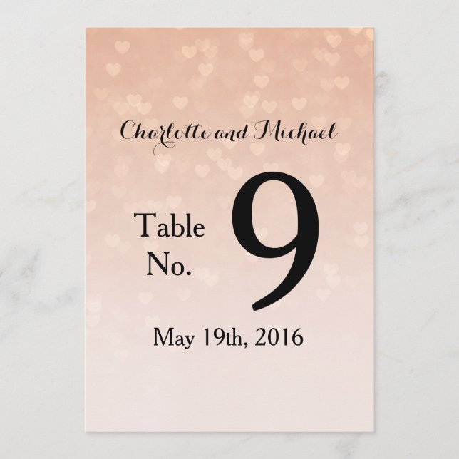 Invitation Cœurs Éparpillés Rose Poussiéreux Ombré (Devant)