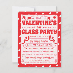 Invitation Cœurs Joyuse Saint-Valentin Moderne Motif D'Amour