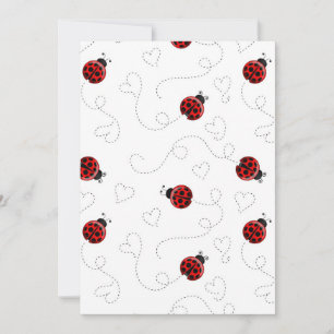 Invitation Coeurs noirs de l'amant de l'insecte rouge Ladybug