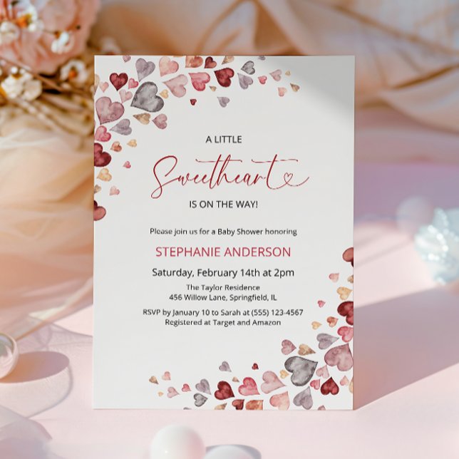 Invitation Coeurs Petite amoureuse Baby shower fille (Créateur téléchargé)