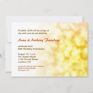 Invitation cœurs pour noces d'or, 50e anniversaire