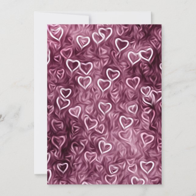 Invitation Cœurs qui tombent - Rose (Devant)