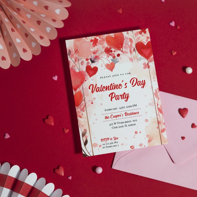 Invitation Coeurs romantiques | Saint Valentin (Créateur téléchargé)