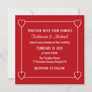 Invitation Coeurs romantiques Simple Saint Valentin Mariage r