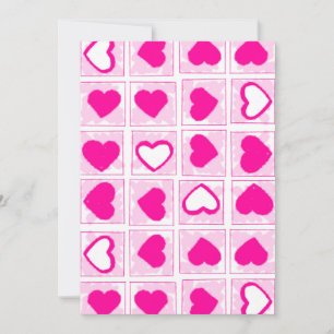 Invitation Cœurs roses amour XOXO 