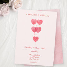 Cœurs roses modernes 'Deux deviennent Un' Mariage