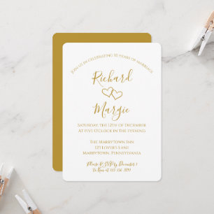 Invitation Coeurs tirés à la main 50e fête d'anniversaire du 