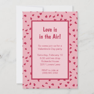 Invitation Coeurs tout autour Pink Saint Valentin fête