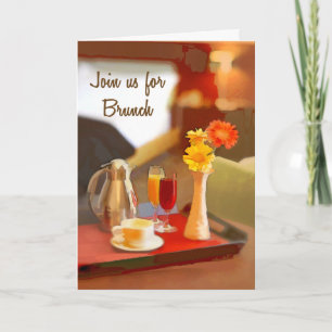 Invitation Coffee service on a Tray Join for Brunch