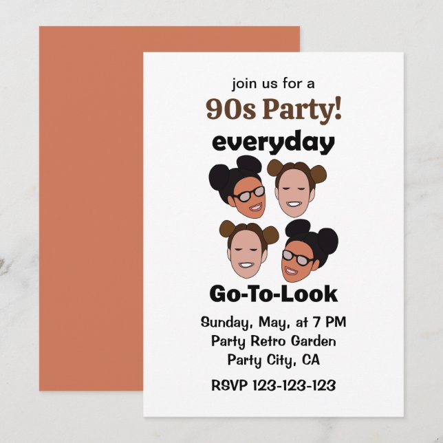 Invitation Coiffure Space Buns Look Quotidien Soirée 90s (Devant / Derrière)
