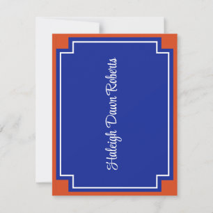 Invitation Coin Bloc Orange & Royal Blue Graduation Invita