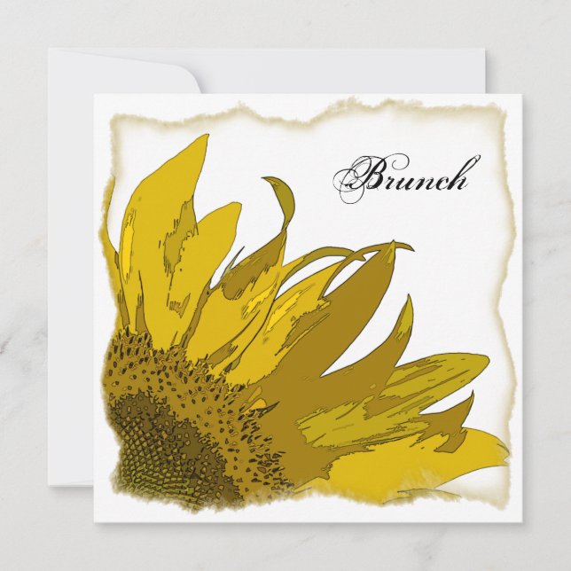 Invitation Coin de tournesol jaune pour le brunch de mariage  (Devant)