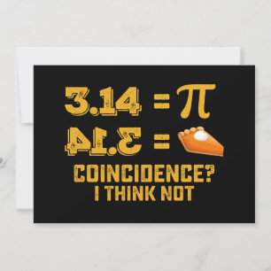 Invitation Coïncidence Je Ne Pense Pas Pie Pi Day Maths
