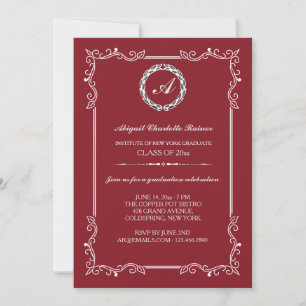 Invitation Coins artistiques d'obtention du diplôme VOUS CHOI