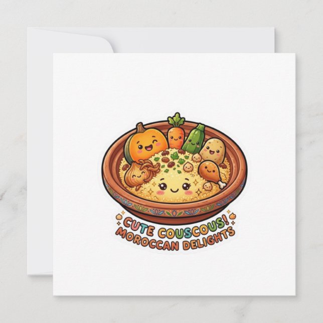 Invitation Col Cute Kawaii Couscous Marocain Vendredi Rassemb (Devant)