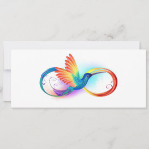 Invitation Colibri arc-en-ciel avec symbole d'infini